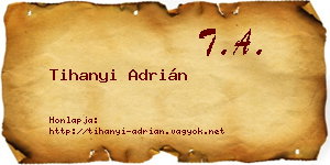 Tihanyi Adrián névjegykártya